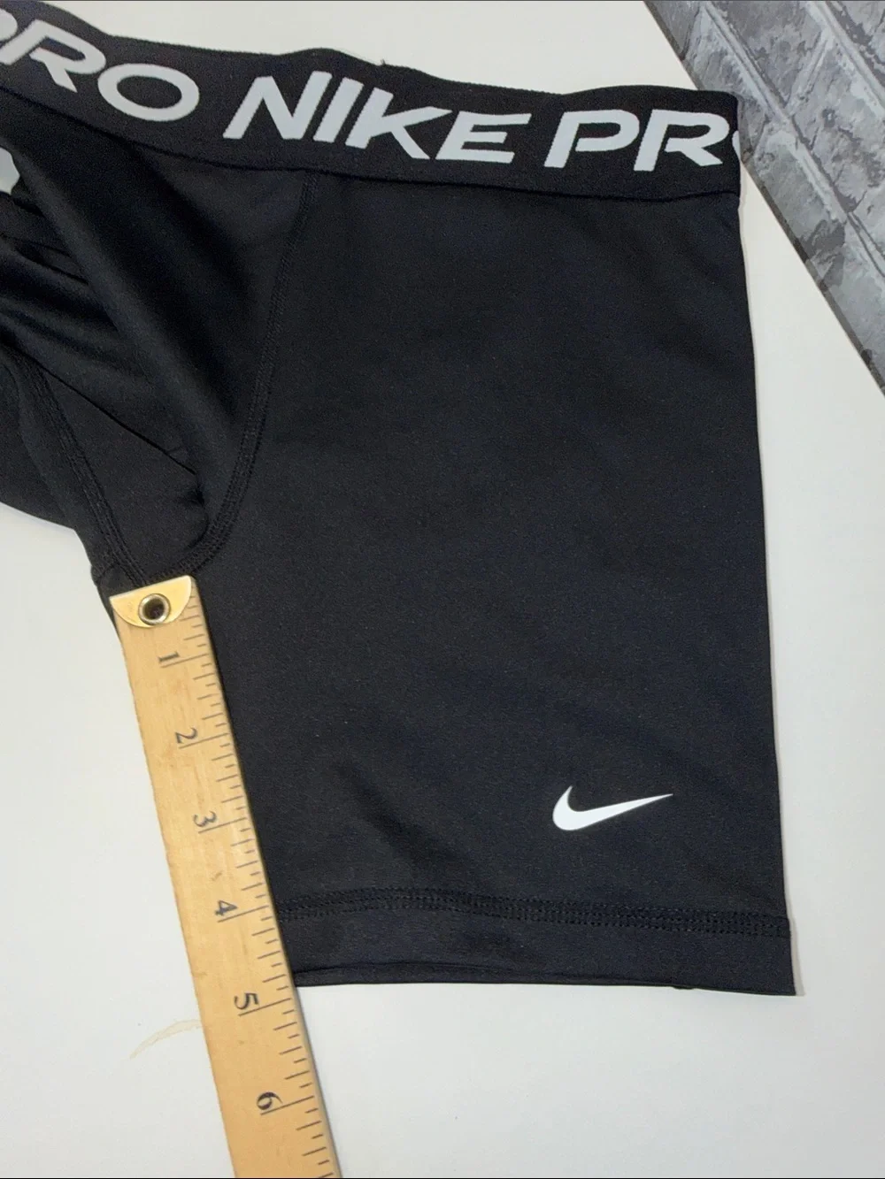 Nike‎ Pro Black Compression Shorts with White Swoosh
